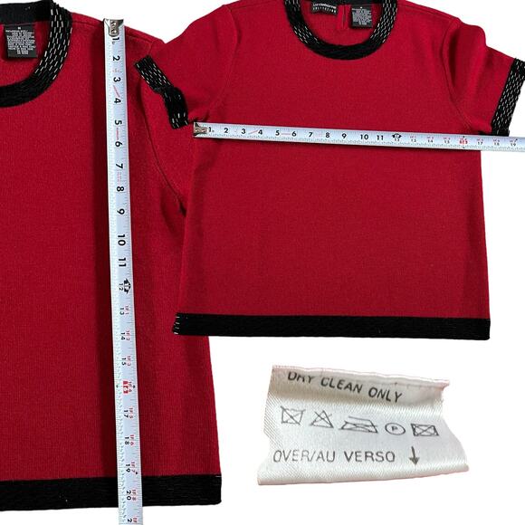 Liz Claiborne Collection 100% Wool Beaded Top Sz M - Picture 4 of 6